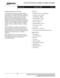 Datasheet EL5302IU-T7 производства Intersil